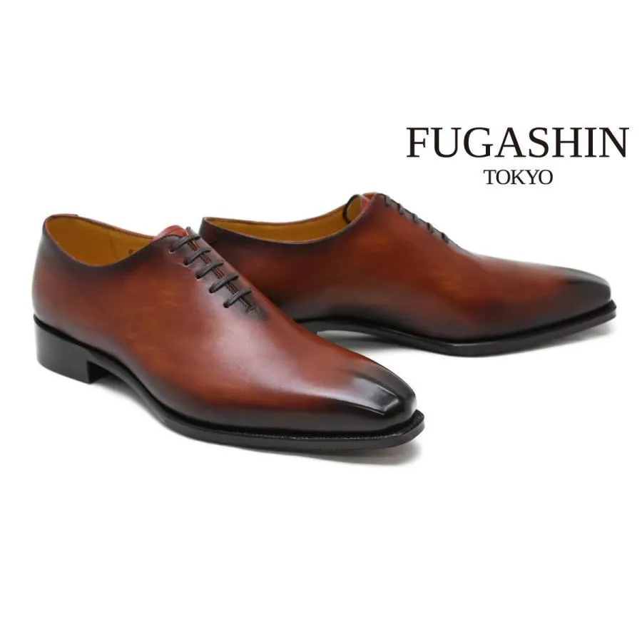 [サイズ交換片道無料]フウガシン / FUGASHIN メンズ ドレスシューズ fp5103 br ホールカット ブラウン