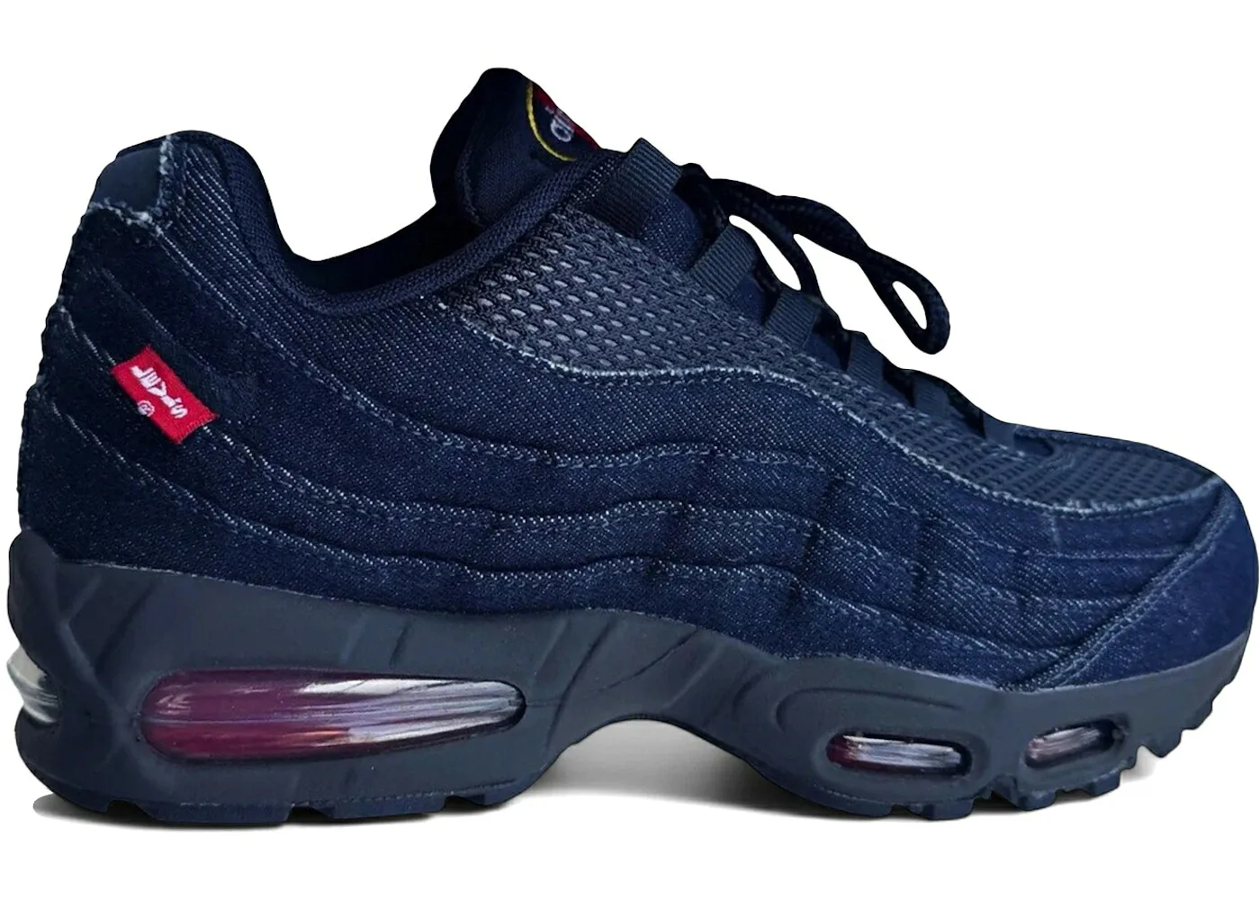 ナイキ マックス デニム 赤 レッド エアマックス \u0026 スニーカー メンズ NIKE AIR MAX 95 OG LEVIS RAW DENIM (FRIENDS FAMILY) / OBSIDIAN OBSIDIAN GYM RED