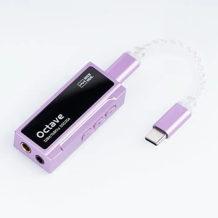NICEHCK Octave パープル ヘッドホンアンプ DACアンプ スティック型 小型軽量 650mW出力 4.4mm バランス接続対応 タイプC ナイスエイチシーケー