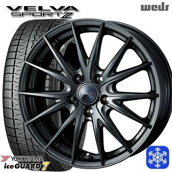 205/55R16インチ ヨコハマ アイスガード IG70 5H100 スタッドレスタイヤホイール4本セット Weds ヴェルヴァ スポルト2