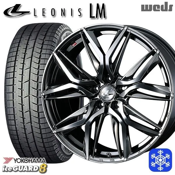 4/17〜19 P10倍 225/60R18インチ ヨコハマ アイスガード IG80 5H114.3 スタッドレスタイヤホイール4本セット ウェッズ レオニス LM BMCMC