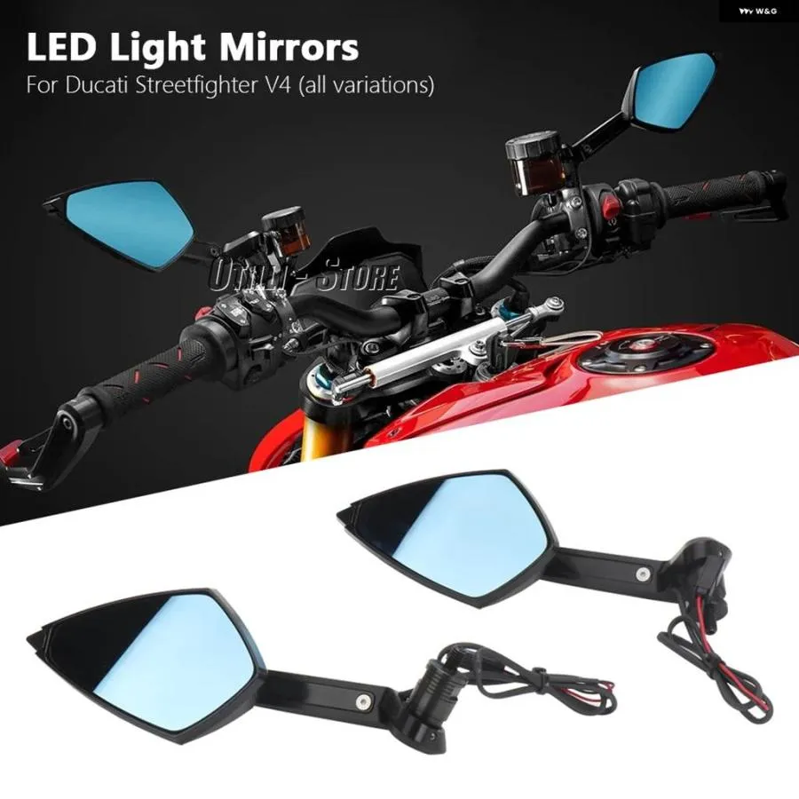 並行輸入品ドゥカティ STREETFIGHTER TREETFIGHTER V4 バイク ミラー LED ウィンカー シグナル リアビュー バックミラー