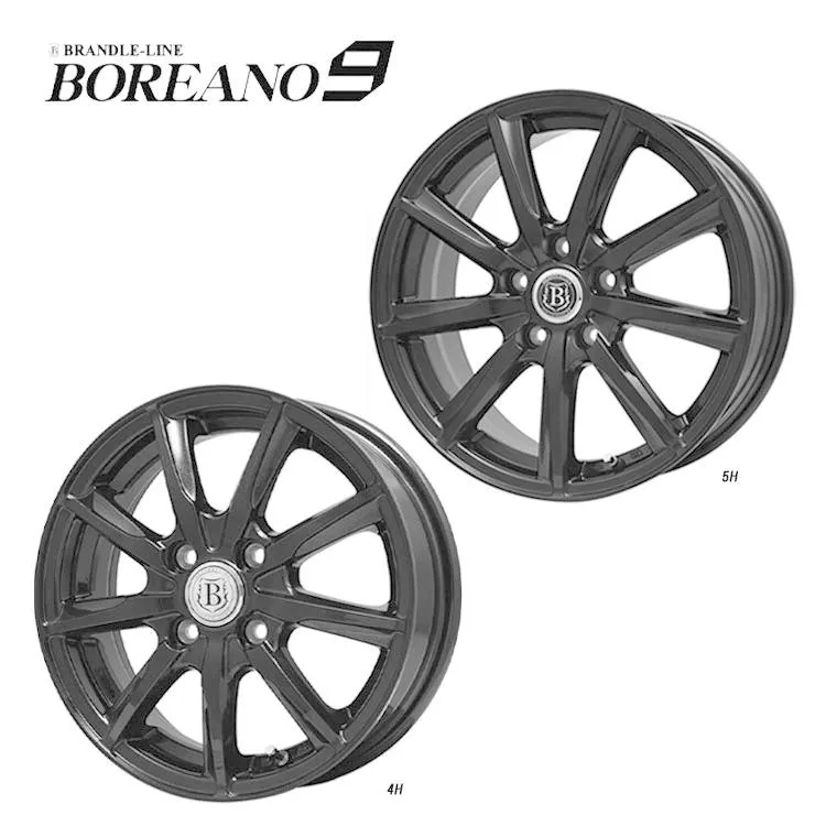 15インチ 5H100 5.5J 5.5J+39 5穴 ホイール 【2本セット 新品】  BOREANO9 送料無料 ブランドルライン
