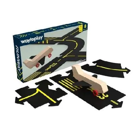 Waytoplay - Runway - Airport Play Set - Wooden Aeroplane Included