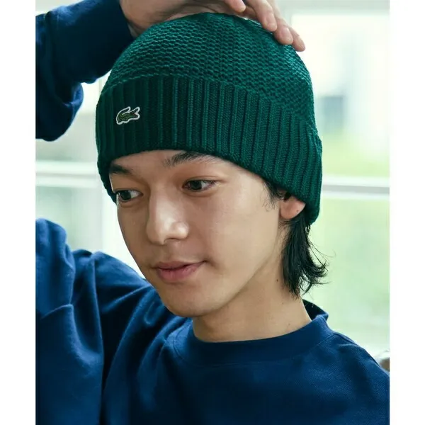 ワンポイントウールニットキャップ／ラコステ（LACOSTE）