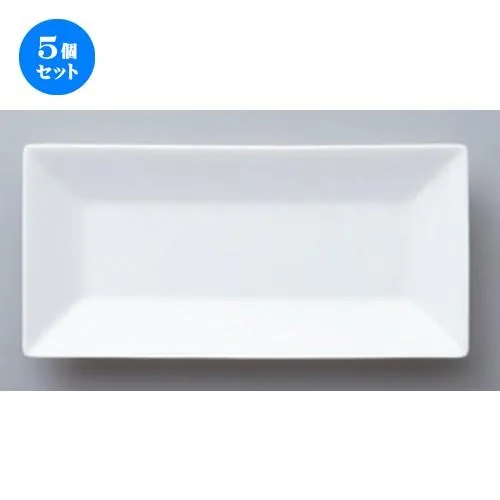 5個セット ☆ ボーダーレススタイル ☆スクエア18cm長角皿白 [ 18 x 9 x 2cm 170g ] 【 洋食器 飲食店 業務用 】