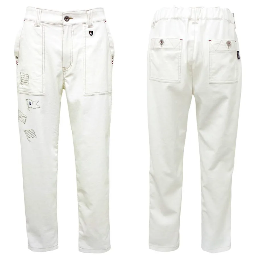 2026春夏新作 シナコバ 接触冷感 ストレッチ ゴム入り マリンパンツ (白) (M)(L)(LL) PA*0126115310110
