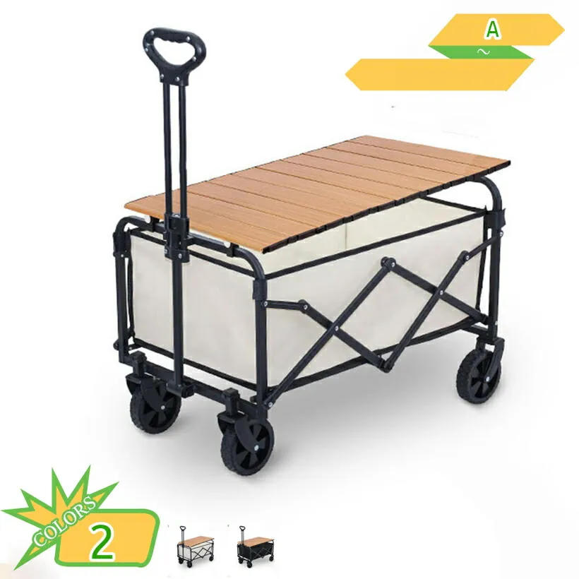 アウトドアワゴン テーブルセット キャリーワゴン キャリーカート 折りたたみ 4輪 頑丈 耐荷重50kg 大容量 90L ワイドタイヤ 軽量 コンパクト アウトドア キャンプ ワゴン マルチキャリー マルチワゴン 小型 アウトドアカート takushistore