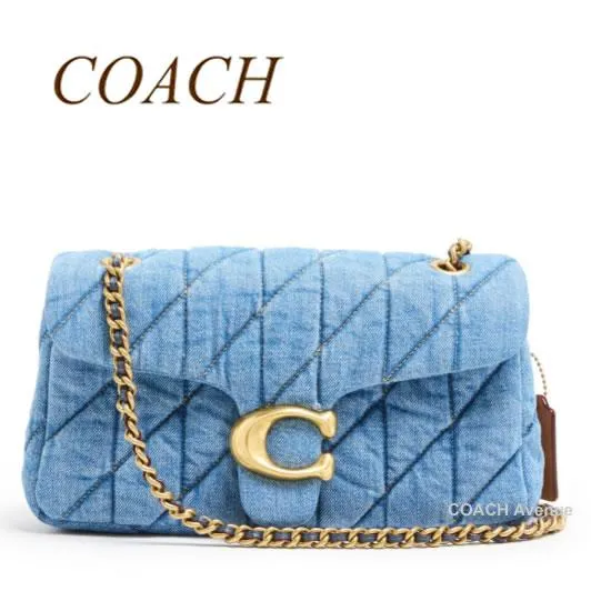 人気のデニムが可愛い コーチ COACH CR704 タビー ショルダー バッグ 26 キルティング インディゴ クロスボディ 斜めがけ 正規店商品
