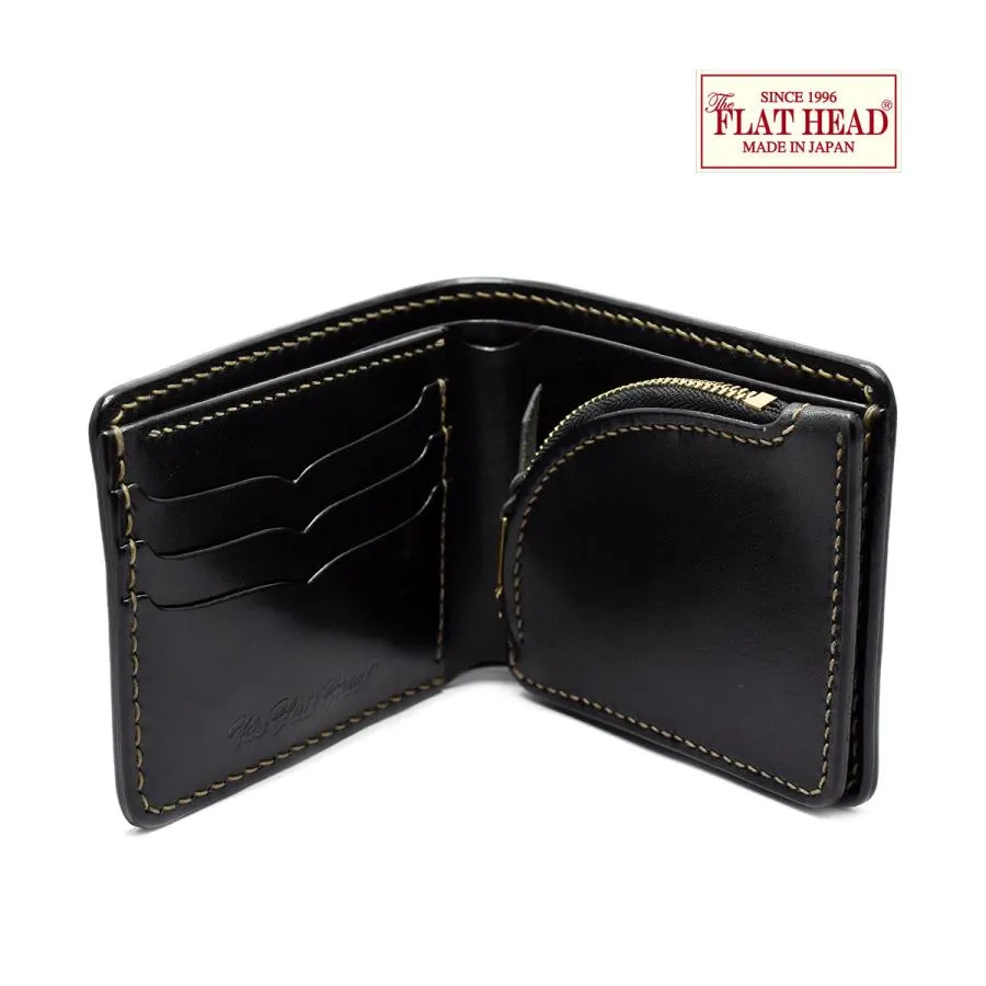 財布 フラットヘッド CHAOS別注 LKE4 FLATHEAD 手縫い 多脂革 小銭ジッパー式 ショートウォレット ブラック 爆買