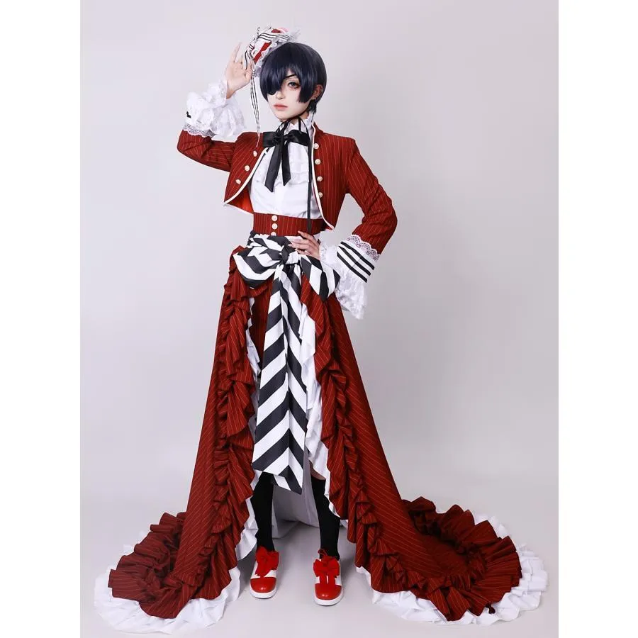 黒執事風 シエル コスプレ衣装 ウィッグ 靴 コスチューム cosplay イベント 演出服 アニメ変装  仮装 ハロウィン