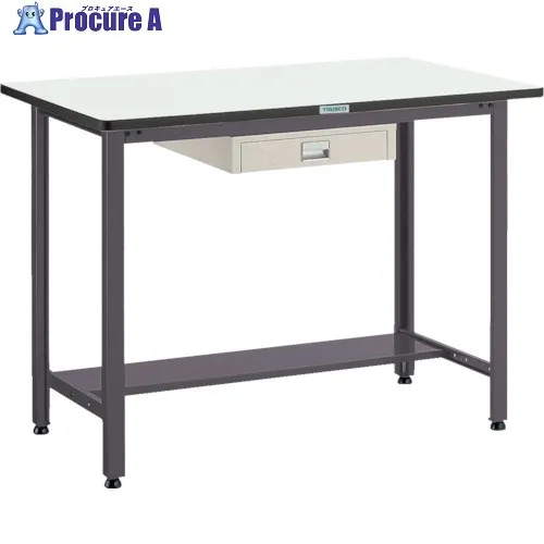 TRUSCO 中荷重立作業台(500kg)HAEW型 1200X600XH885 薄型1段引出付 ダークグレー色 HAEWP-1260UDC1 (UDC-001 NGﾂｷ) 1台 ■▼278-0933