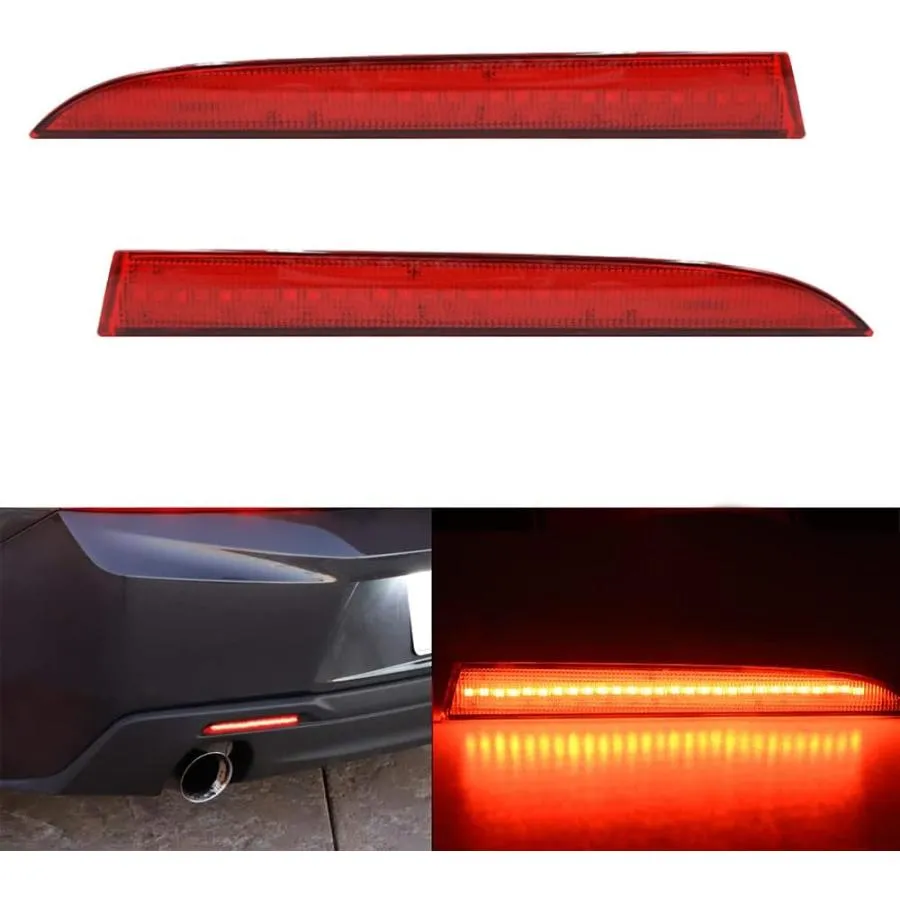 【並行輸入品】Mingrui test 2Pcs Red Lens LED Rear Bumper Reflector Lights for Che.