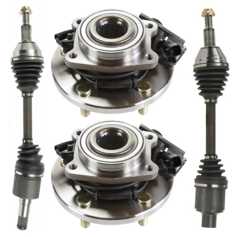 【並行輸入品】AutoShack Set of 4 Front CV Axle Drive Shafts and Wheel Bearings