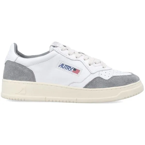 Autry オートリー メンズ - スニーカー Autry Medalist Leather Low White Grey 【EU_44(29.0cm) 】