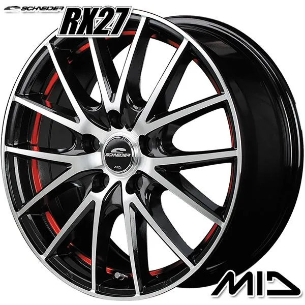 オールシーズンタイヤ ホイールセット 225/55R17インチ 5H100 MID RX27 RED コンチネンタル DWS06+