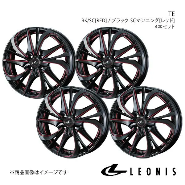 LEONIS/TE スペーシア/スペーシアベース MK32S/MK42S アルミホイール4本セット【16×5.0J 4-100 INSET45 BK/SC[RED]】0038745