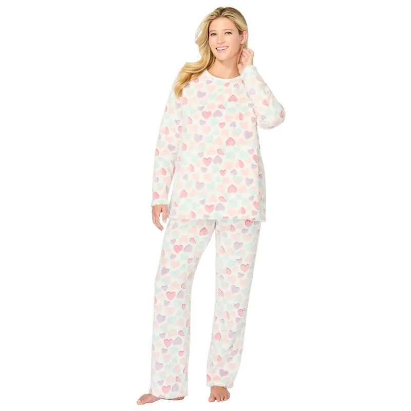 アベニュー レディース アンダーウェア ナイトウェア プラスサイズ Avenue Women Plusize Body 2-Piece Fluffy PJ Set Multi Hearts マルチカラー
