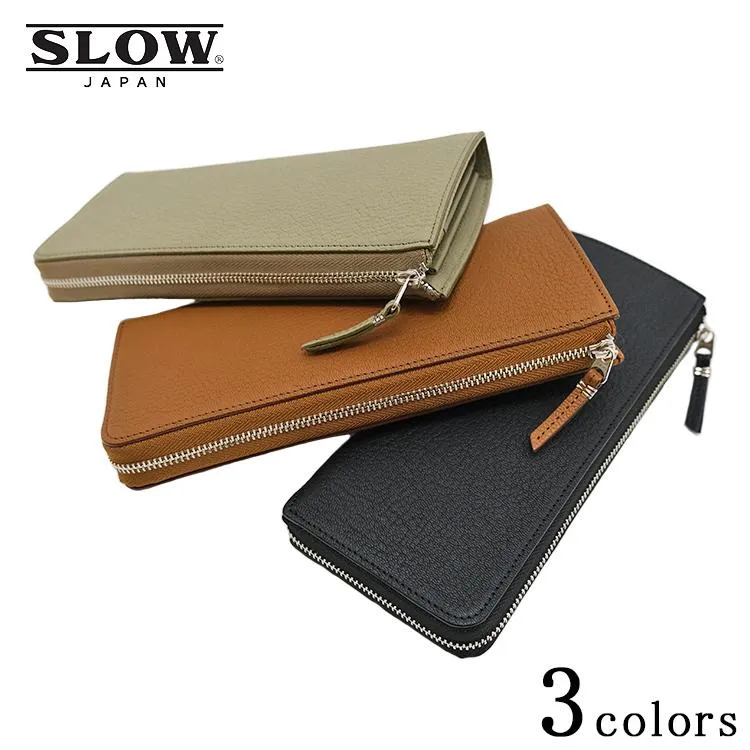 ＜クーポン対象外＞ SLOW スロウ Long L zip Wallet 333S95J 長財布 ゴートレザー 山羊革 ブラック グレー ブラウン