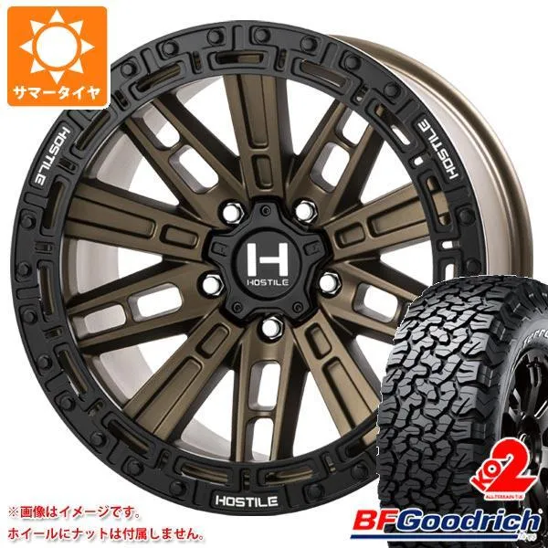 ジープ ラングラー JK/JL系用 サマータイヤ BFグッドリッチ オールテレーンT/A KO2 35x12.50R17LT 121R ホワイトレター HOSTILE H129 モハベ
