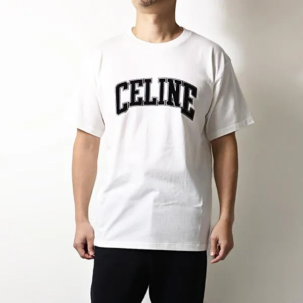 CELINE セリーヌ Tシャツ Logo Loose T-Shirts RX0AY671Q メンズ 半袖 ルーズ フロックロゴ クルーネック カットソー コットンジャージー ロゴT