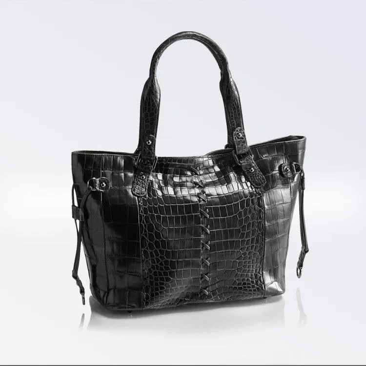 クロコダイルバッグ crocodile クロコダイル トートバッグ 牛革 ステッチ デザイン / レディース 保証書 付き 【爆買!!】