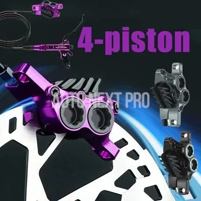 【並行輸入品】4ピストンMTB油圧ブレーキ自転車油圧ブレーキセット4ピストン油圧ブレーキマウンテンバイクディスクキット