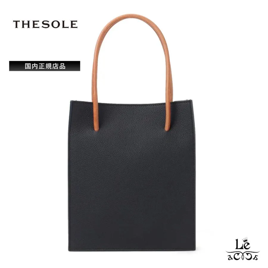 THE SOLE ザソール Libero シュランケンカーフ ミニトートバッグ レザー コンビネーション メンズ レディース ネイビー ブラウン イタリア 国内正規品 送料無料