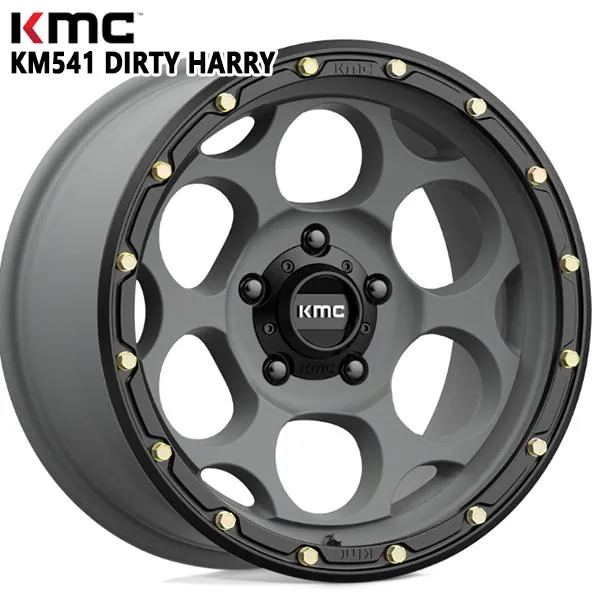 KMC KM541 DIRTY HARRY 18インチ 8.5J 5H127 +18 SATIN GREY BLACK LIP アルミホイール単品 4本セット 送料無料
