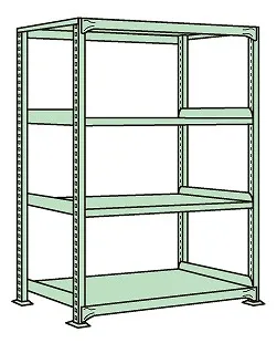 【直送】サカエ(SAKAE) 中量棚ＮＬ型（３００ｋｇ／段・単体・高さ１５００ｍｍ・４段） NL-9144