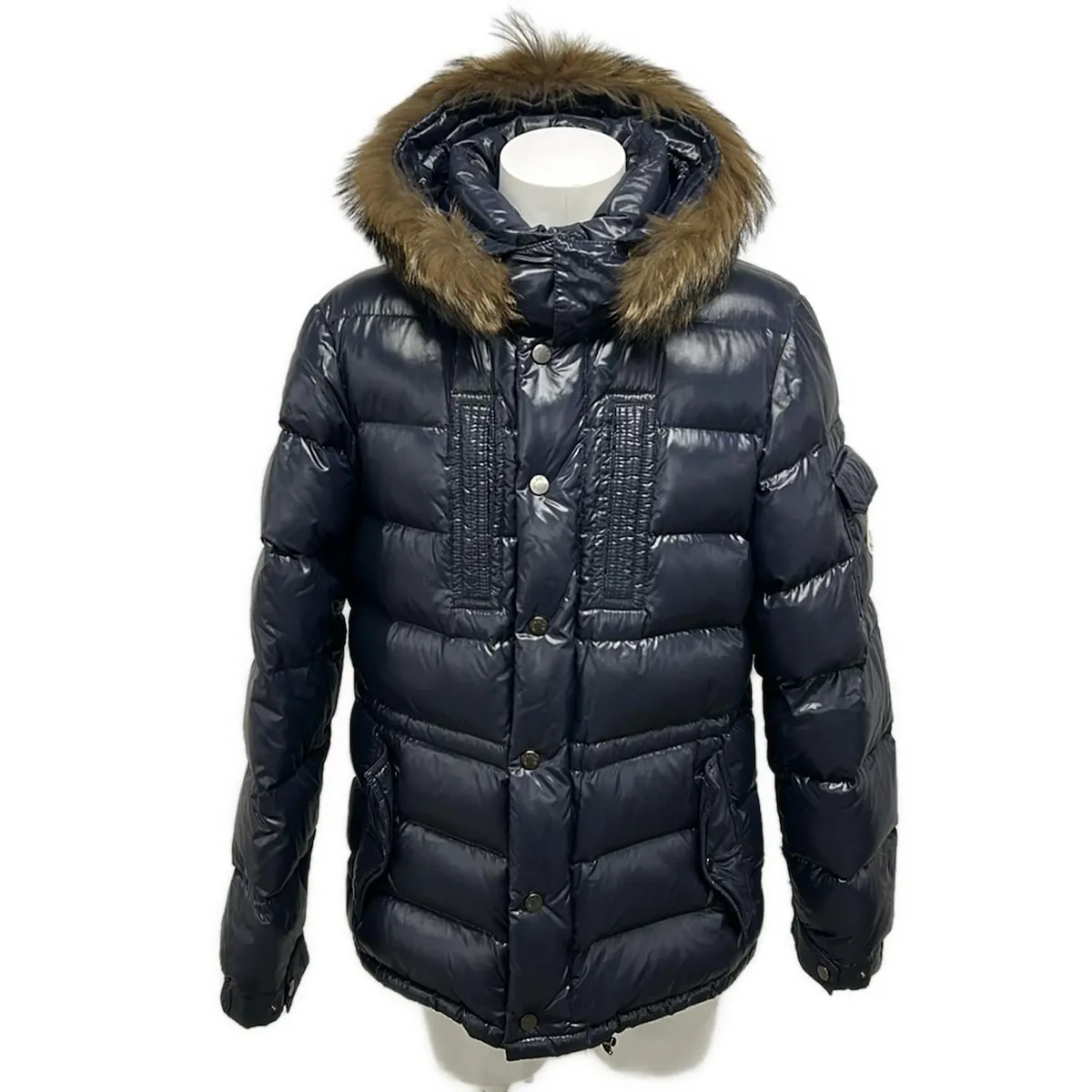 【中古】MONCLER(モンクレール) ROD(ロッド) ダウンジャケット 長袖/コヨーテファー/ジップアップ/冬 ダークネイビー ダウン