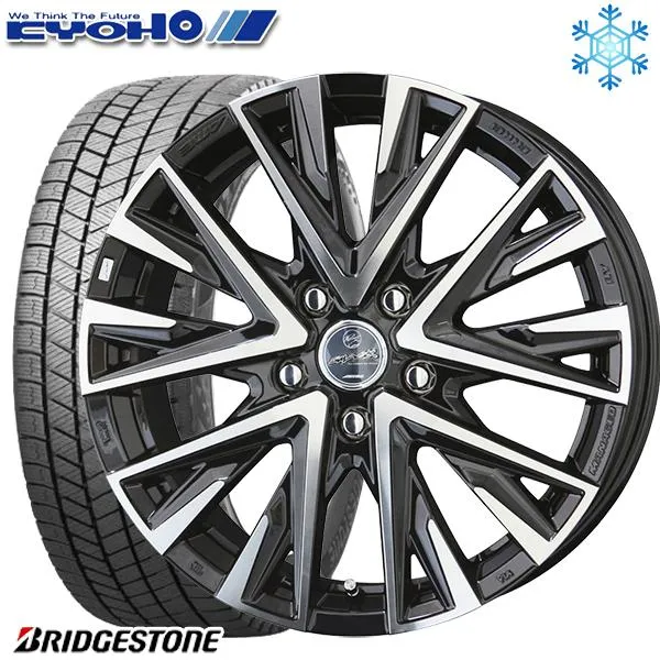 225/45R18インチ ブリヂストン ブリザック VRX3 5H114.3 スタッドレスタイヤホイールセット 共豊 スマック レジーナ