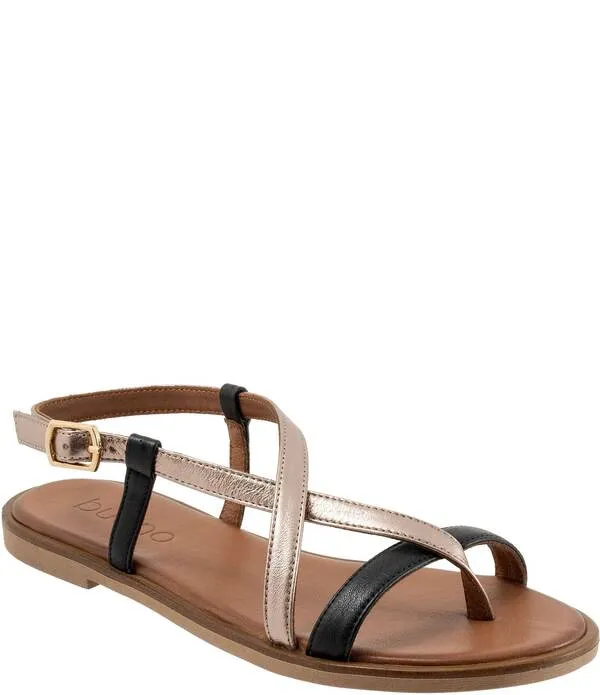 ブエノ レディース シューズ パンプス サンダル カラーブロック レザー Bueno Harriot Colorblock Leather Thong Flat Sandals Black Multi ブラック