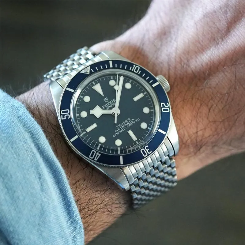 時計ベルト バンド Forstner 【11連】Beads of Rice TUDOR Black Bay フォースナー ステンレス メッシュベルト ビーズオブライス