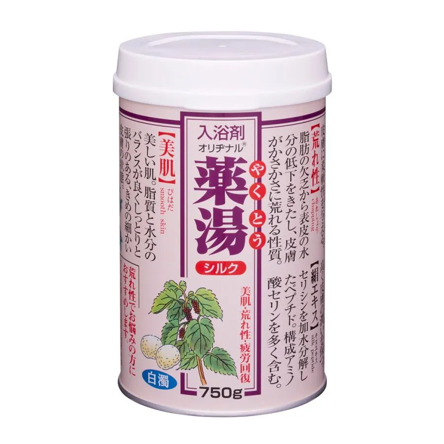 (送料無料・まとめ買い×12個セット)オリヂナル 薬湯 入浴剤 シルク 750g