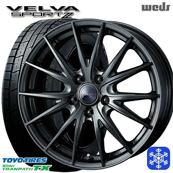 205/60R16インチ TOYO トーヨー ウィンター トランパス TX 5H100 スタッドレスタイヤホイール4本セット Weds ヴェルヴァ スポルト2