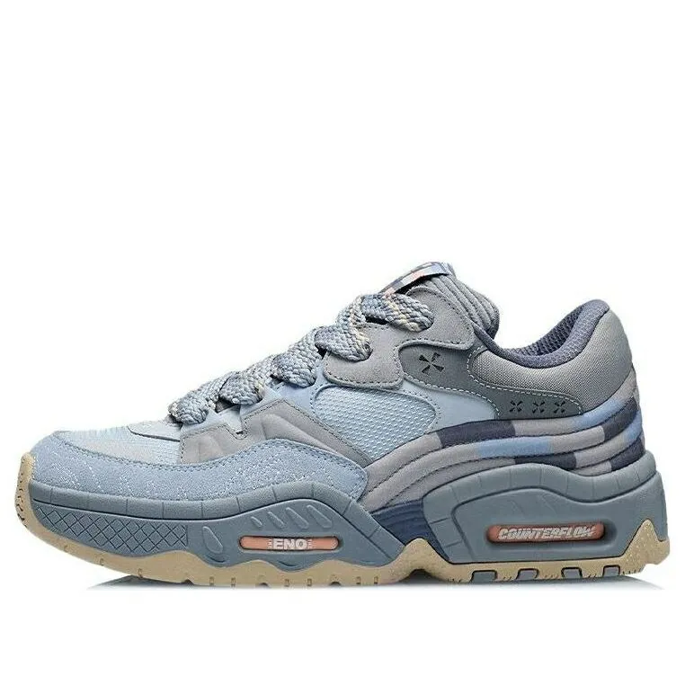 リーニン 灰色 グレー 青色 ブルー MOKE BLUE スニーカー メンズ LI-NING COUNTERFLOW THE ONE GREY AGCR437-4 / GREY BLUE