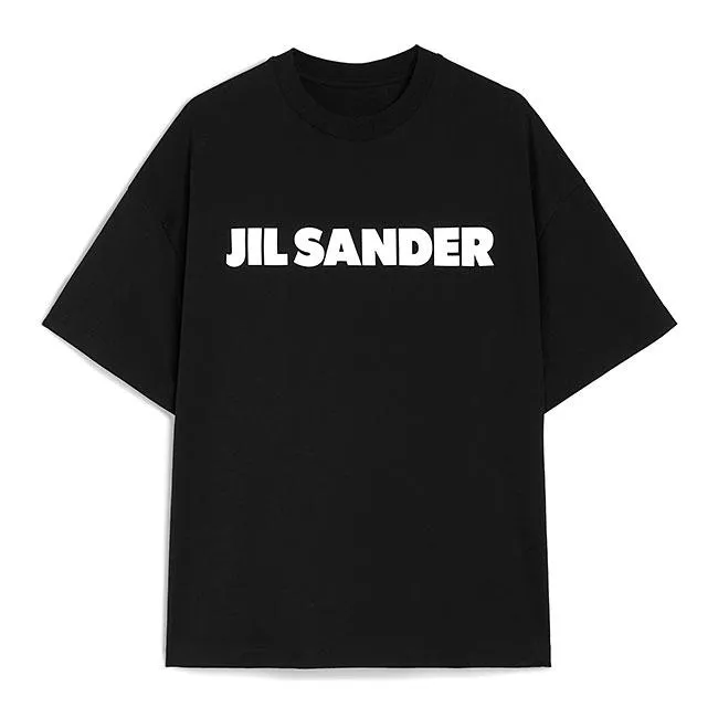 JIL SANDER ジルサンダー ライトコットン ロゴ Tシャツ J22GC0221 J20349 黒 ブラック 半袖Tシャツ メンズ