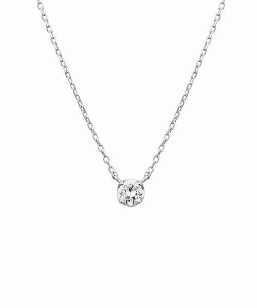 ネックレス K10ホワイトゴールドネックレス レディース