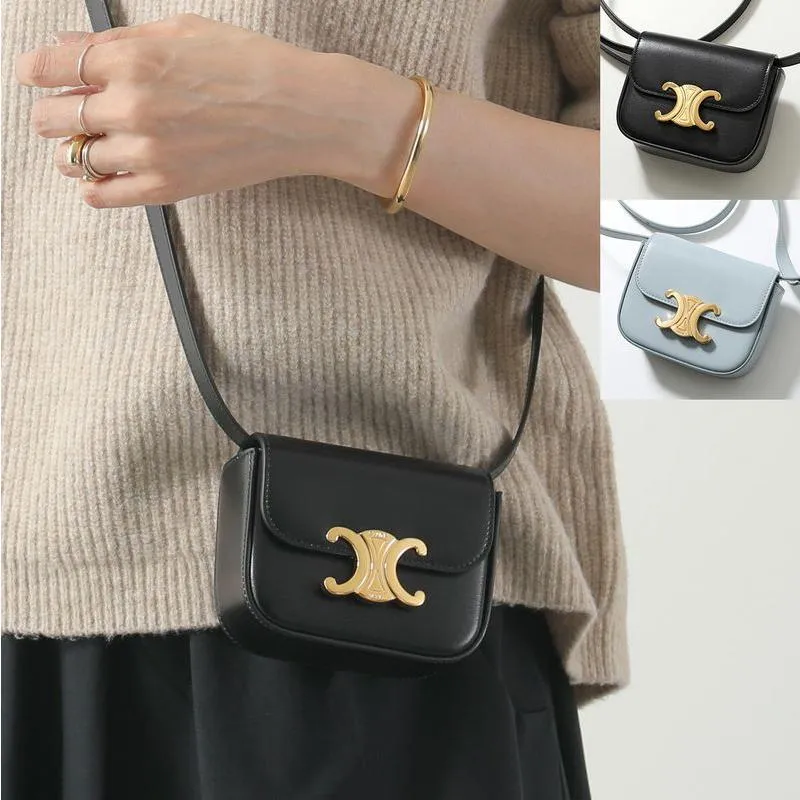 CELINE セリーヌ ショルダーバッグ Mini Claude ミニ クロード 10I513DPV.38NO レディース レザー トリオンフ ミニバッグ ポシェット 鞄 Black