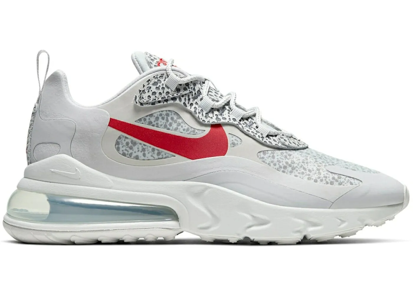 ナイキ マックス リアクト サファリ 灰色 グレー 赤 レッド エアマックス スニーカー メンズ NIKE AIR MAX 270 REACT SAFARI GREY RED / NEUTRAL GREY UNIVERSITY RED