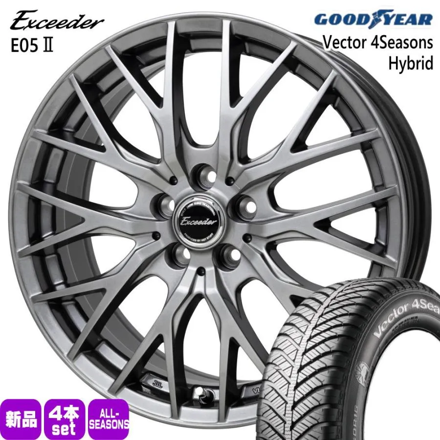 225/50R18 95H グッドイヤー Vector 4Seasons Hybrid 夏冬兼用 オールシーズンタイヤ Exceeder E05 2 10系 アルファード etc