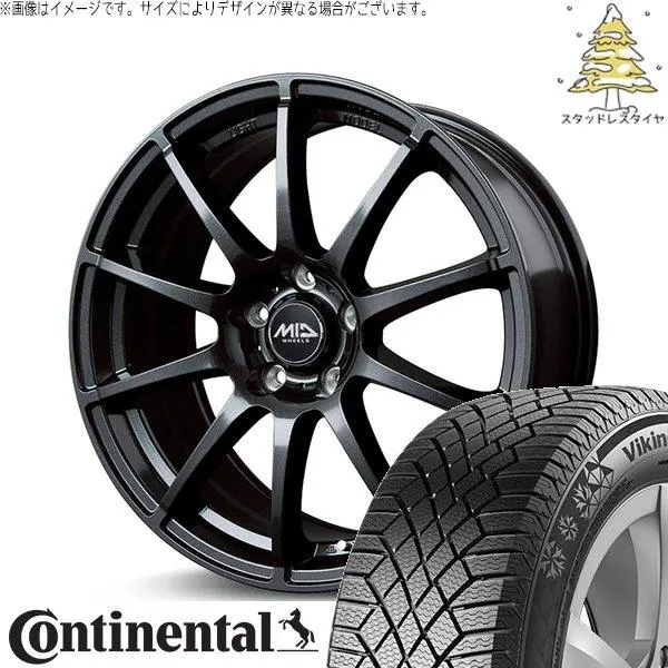 トヨタ シエンタ 170系 185/60R15 スタッドレス | ヴァイキングコンタクト7 \u0026 MIDホイール スタッグ 15インチ 5穴100