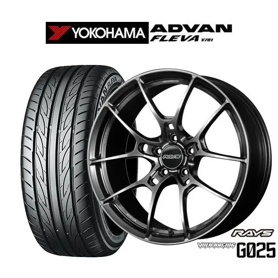 サマータイヤ ホイール4本セット レイズ ボルクレーシング G025 ヨコハマ ADVAN アドバン フレバ V701 235/55R18