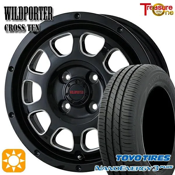 サマータイヤ ホイール4本セット 165/60R14インチ 4H100 ワイルドポーター クロステン BK/SM トーヨー ナノエナジー3