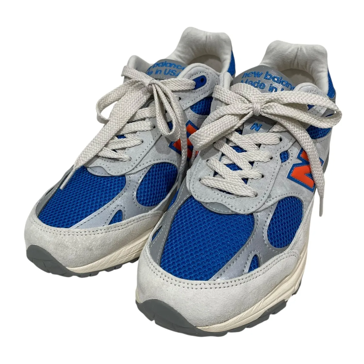 【中古】NEW BALANCE×KITH スニーカー U993MS MADE IN USA ブルー・ホワイト・オレンジ サイズ：27.5cm 【010226】（ニューバランス×キス）