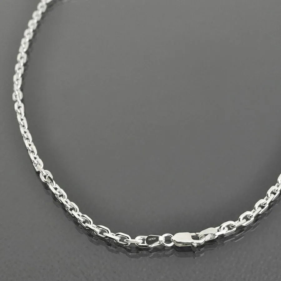 ネックレス チェーン シルバー925 4面カット小豆チェーン 幅4.0mm 長さ60cm｜鎖 銀 Silver アクセサリー レディース メンズ