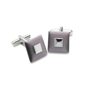 【送料無料】メンズアクセサリ― パープルキャッツアイスクエアカフリンクスpurple catseye square cufflinks
