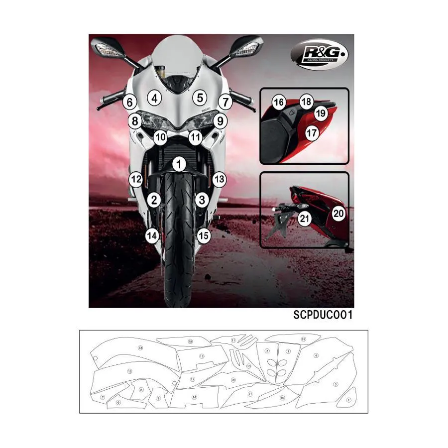 R\u0026G (アールアンドジー) セカンドスキン(高品質ポリウレタン保護フィルム) 1299 PANIGALE RG-SCPDUC001