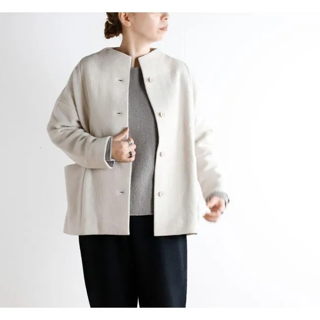 evam eva エヴァムエヴァE253K090 プレスウール ショートコート press wool short coat